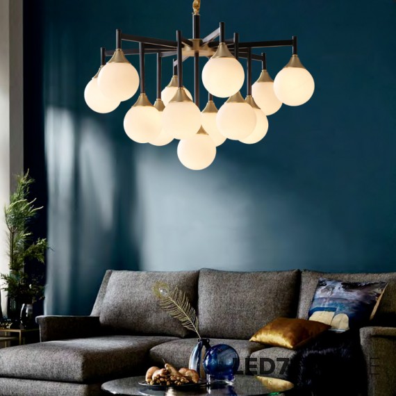 Loft Industry Modern - Finland Black Down Chandelier